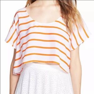 Rebecca Minkoff Audrina orange white striped top